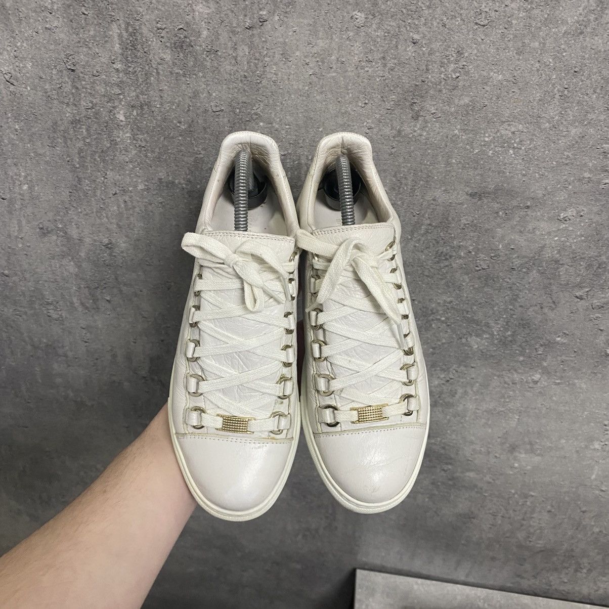 Balenciaga Balenciaga Arena Low Top White Leather Shoes With Box Luxury Size US 5.5 / EU 38 - 5 Thumbnail