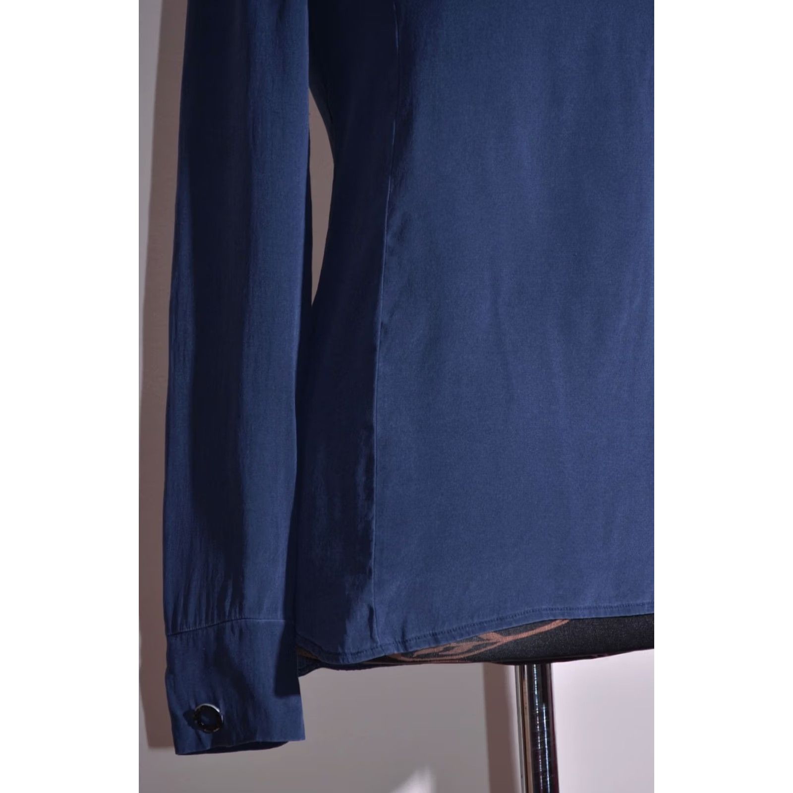 Vintage Manila Grace Women's Blouse Shirt Long Sleeve Silk 100% Size 40 Blue Top Size S / US 4 / IT 40 - 3 Thumbnail