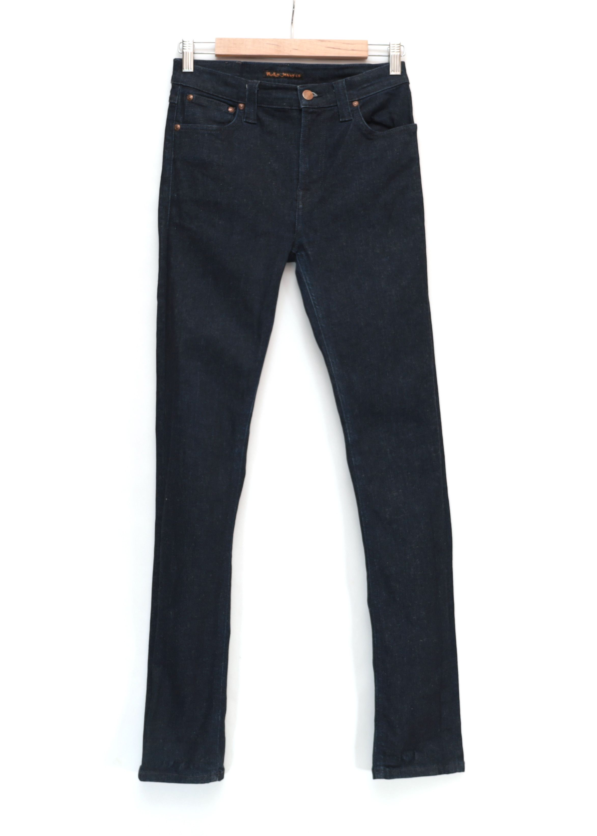 Nudie Jeans Nudie HIGH-KAI Jeans W29 L32 Recycle Dry Navy Organic Skinny Size US 29 - 1 Thumbnail
