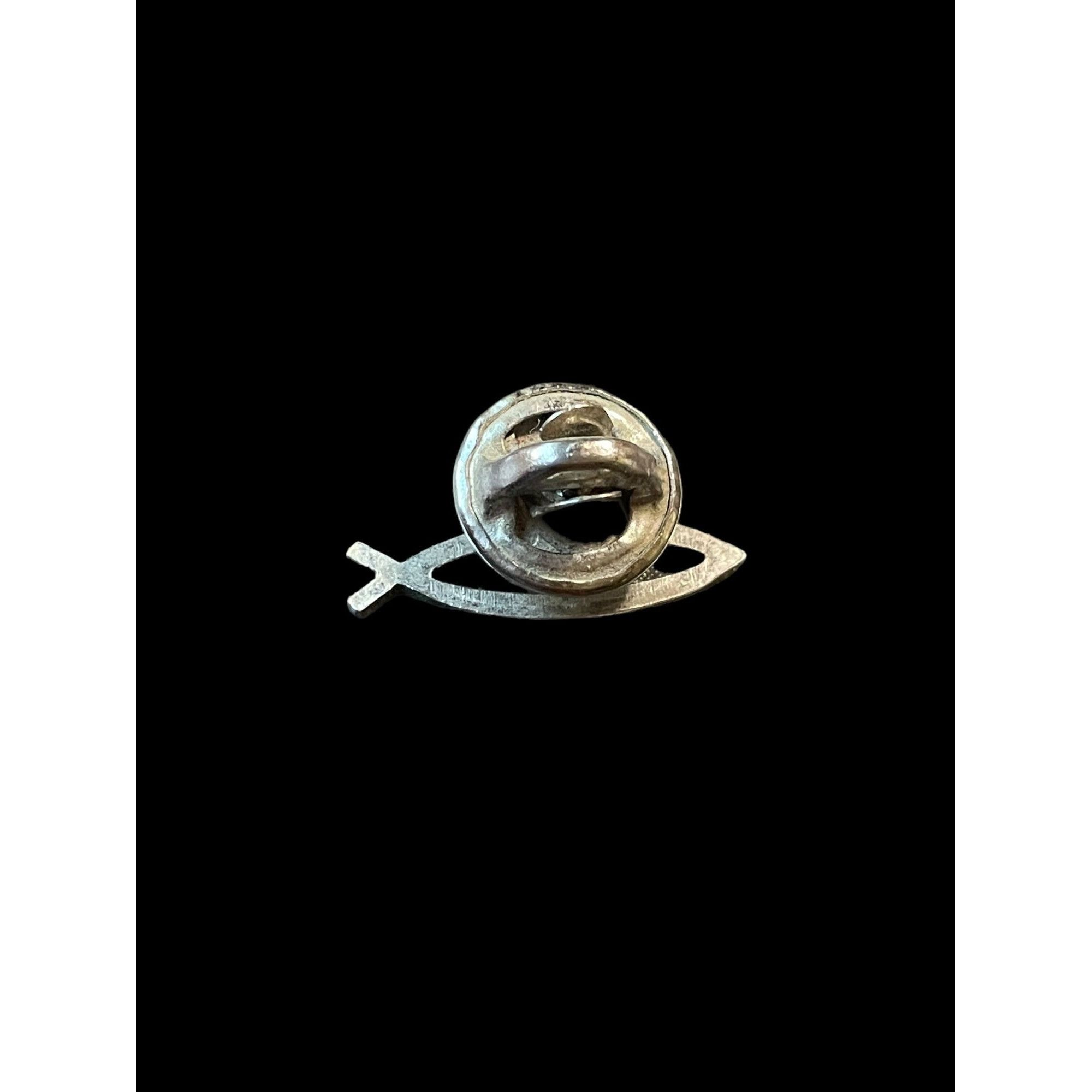 Vintage Silver Tone Jesus Ichthyic Fish Symbol Religious Brooch Pin Size ONE SIZE - 2 Thumbnail