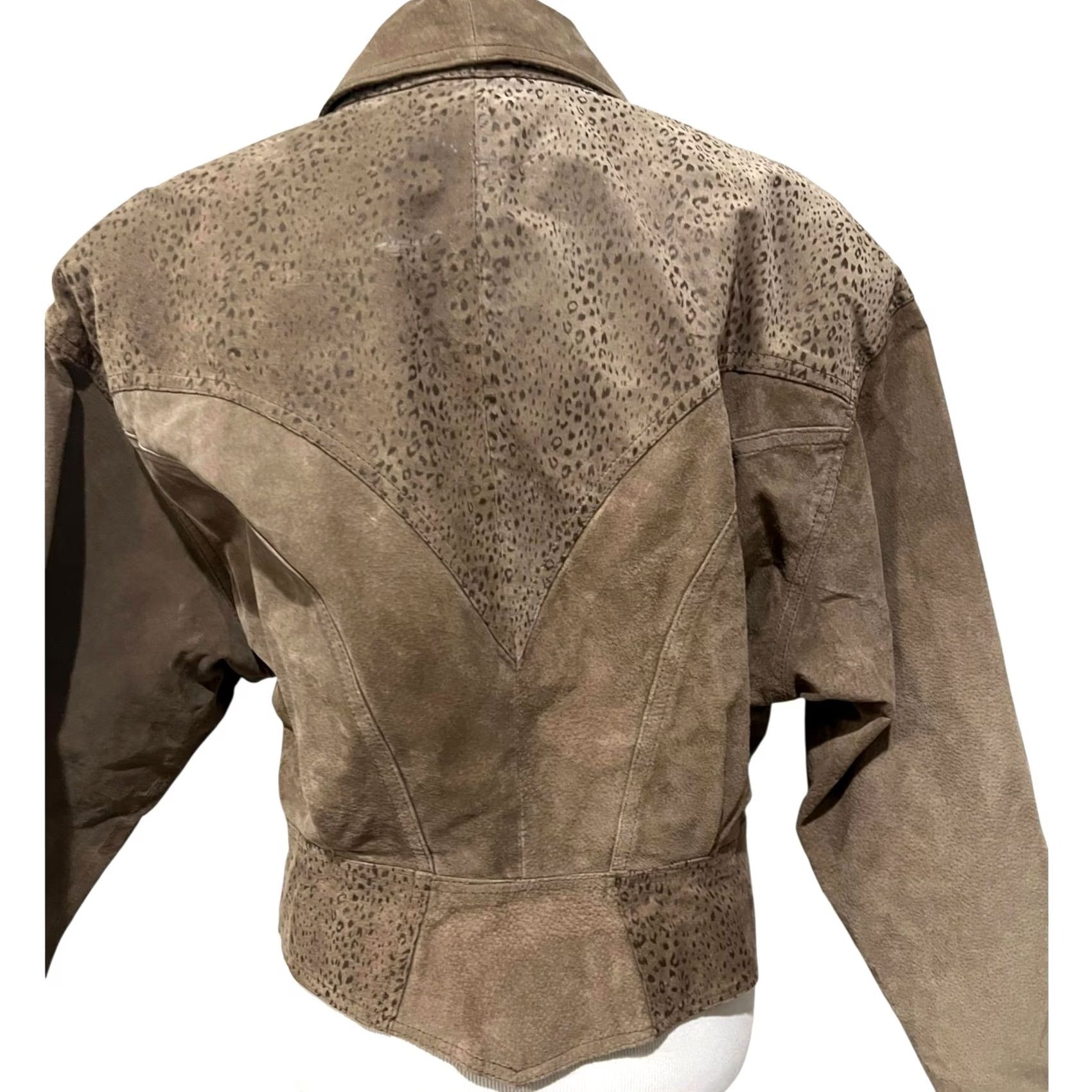 Vintage VINTAGE Chia Leather Suede Jacket Big Shoulder Corset Tan Women’s Sz L 80s 90s Recipe: Shirt Size L / US 10 / IT 46 - 7 Thumbnail