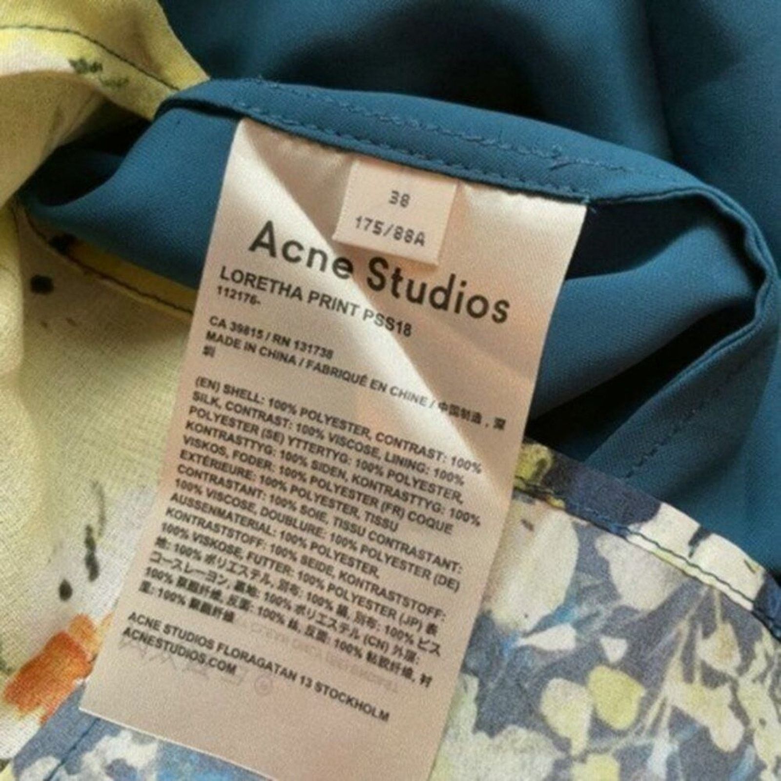 Acne Studios Acne studio Loretta Floral Print Blouse Green size 6 Size M / US 6-8 / IT 42-44 - 5 Thumbnail