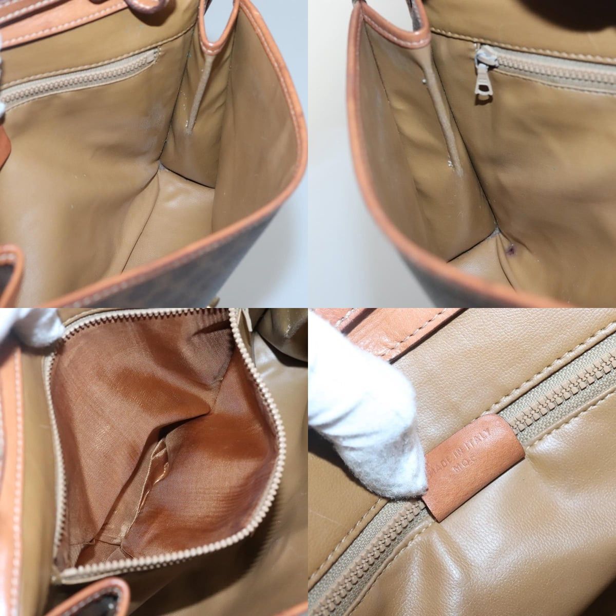 Celine CELINE Macadam Canvas Shoulder Bag Pvc Leather Brown Gold Size ONE SIZE - 12 Thumbnail