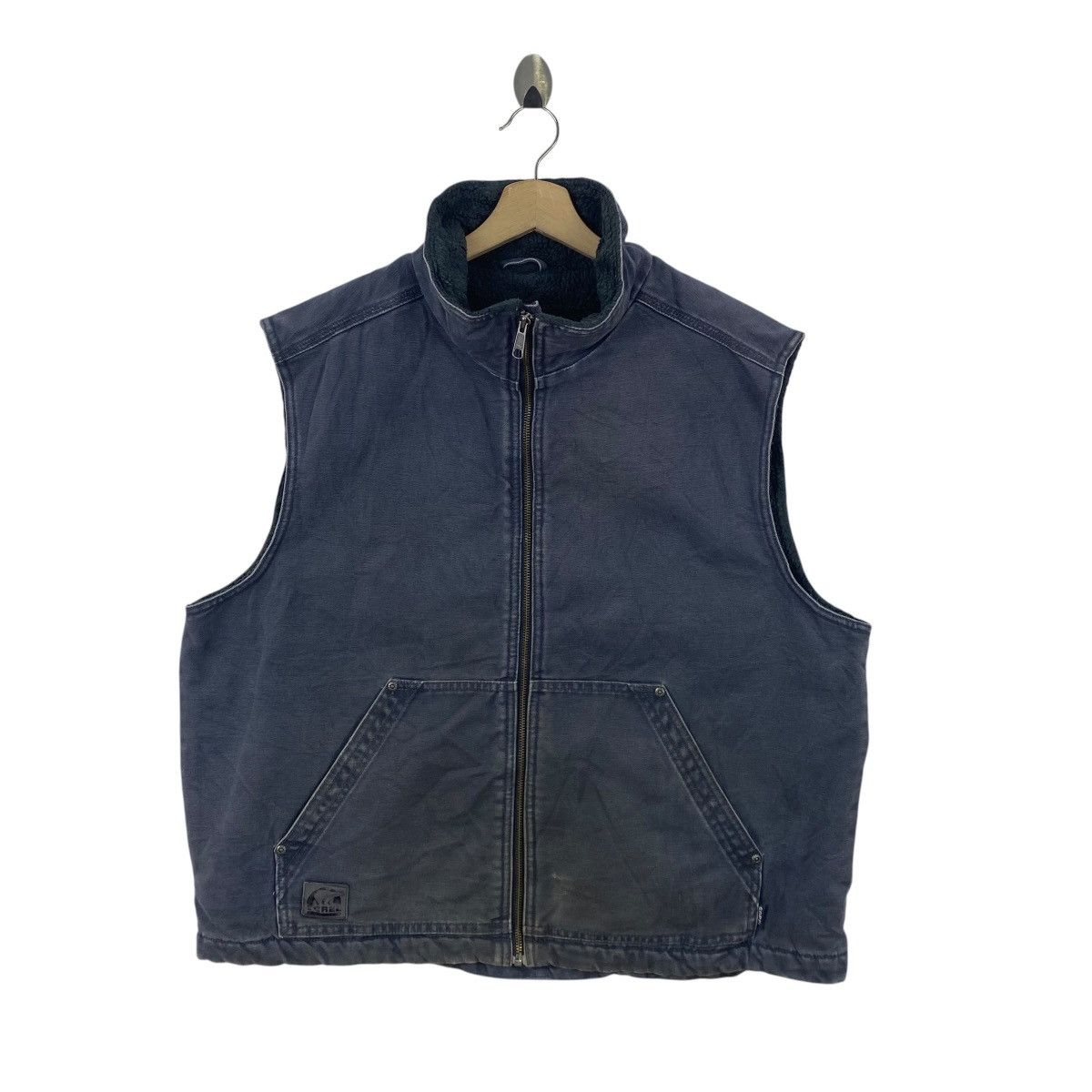 SOREL Vintage SOREL Sherpa Workwear Vest Faded Canvas Zip Up Size US XL / EU 56 / 4 - 3 Thumbnail