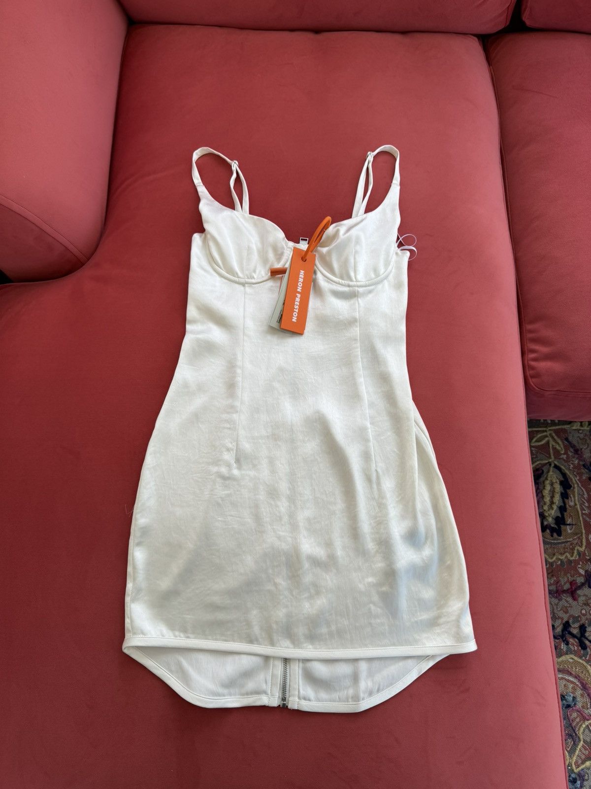 Heron Preston New Heron Preston cream stretch satin dress, size XS Size XS / US 0-2 / IT 36-38 - 1 Thumbnail