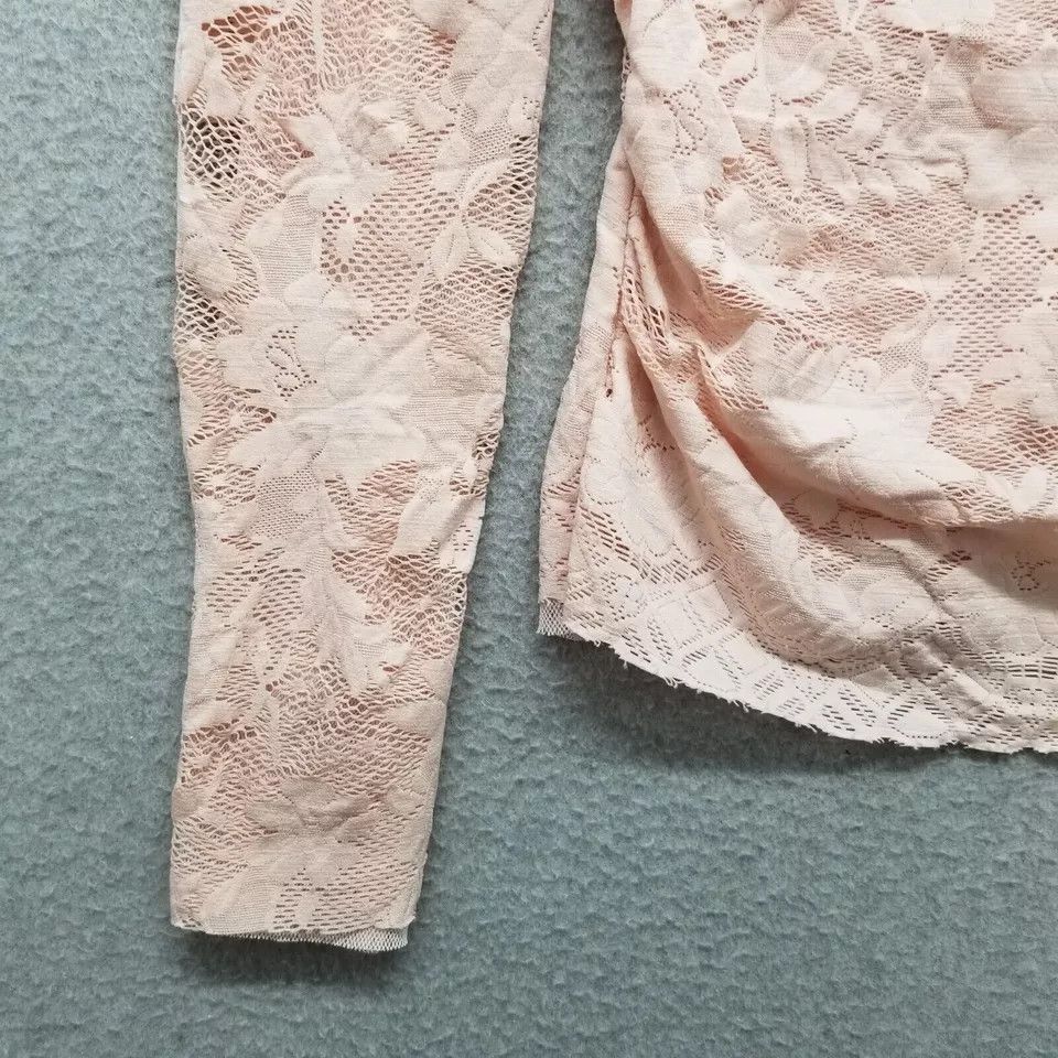 Casadei Casadei Blouse Womens Medium Pink Lace Floral Size M / US 6-8 / IT 42-44 - 11 Thumbnail