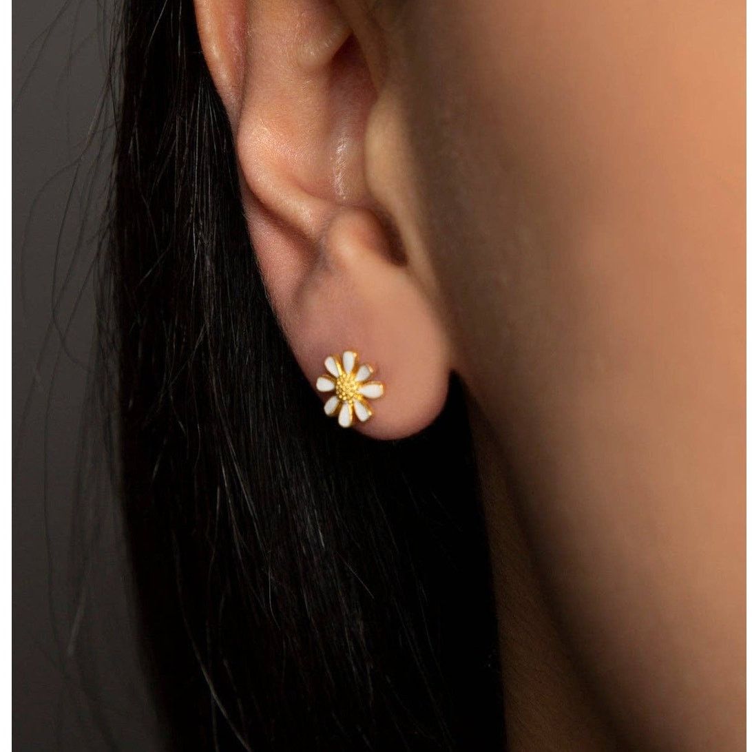 Other 925 Sterling Silver Daisy Earrings - Floral Studs Size ONE SIZE - 2 Thumbnail