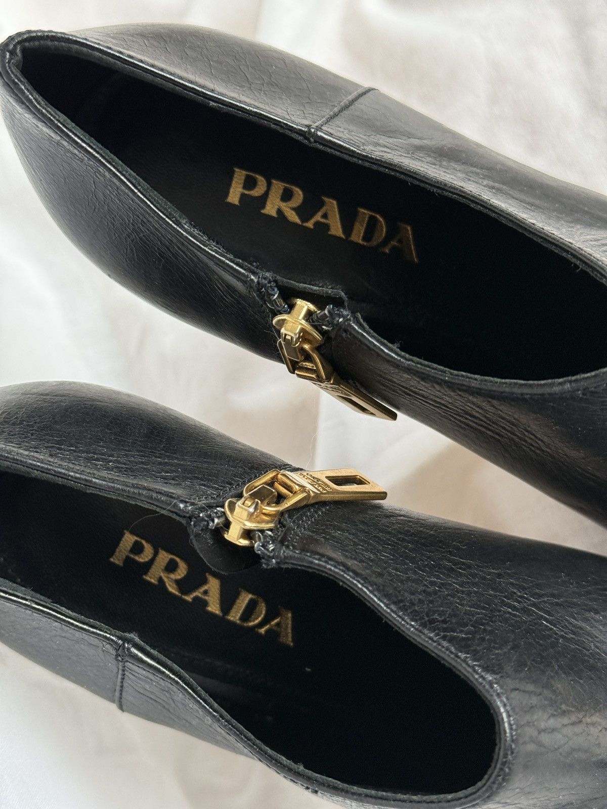 Designer × Prada Prada Black Leather Ankle Boots Biker Boots Size US 6 / IT 36 - 5 Thumbnail