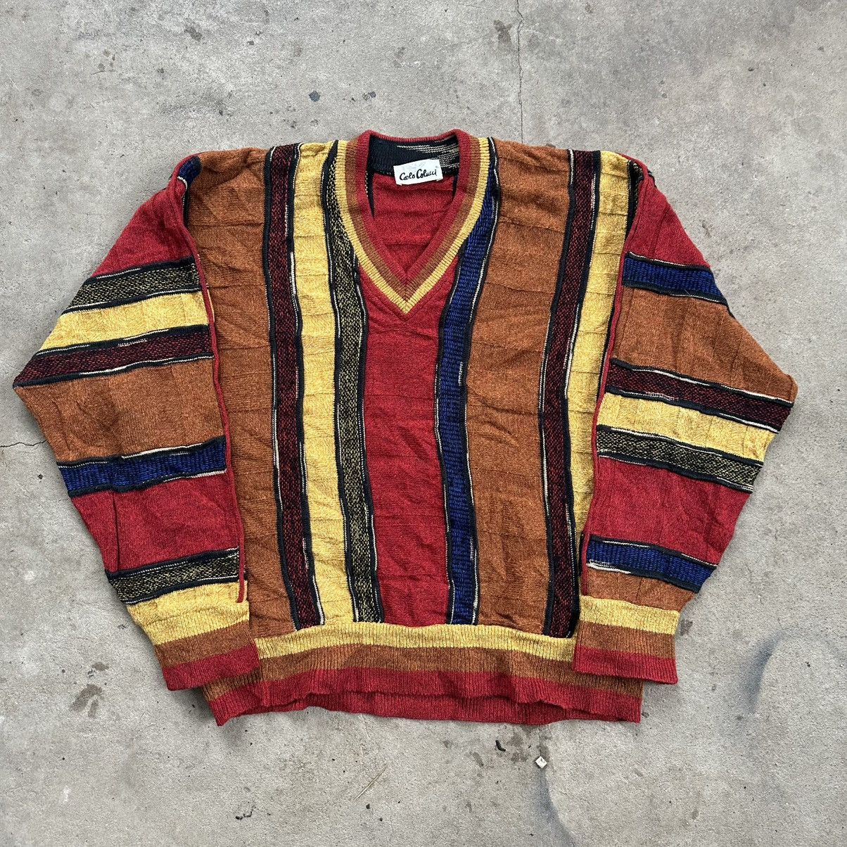Carlo Colucci Rare Luxury Sweater Carlo Colluci In Style Coogi Avant-Garde Size US L / EU 52-54 / 3 - 1 Thumbnail