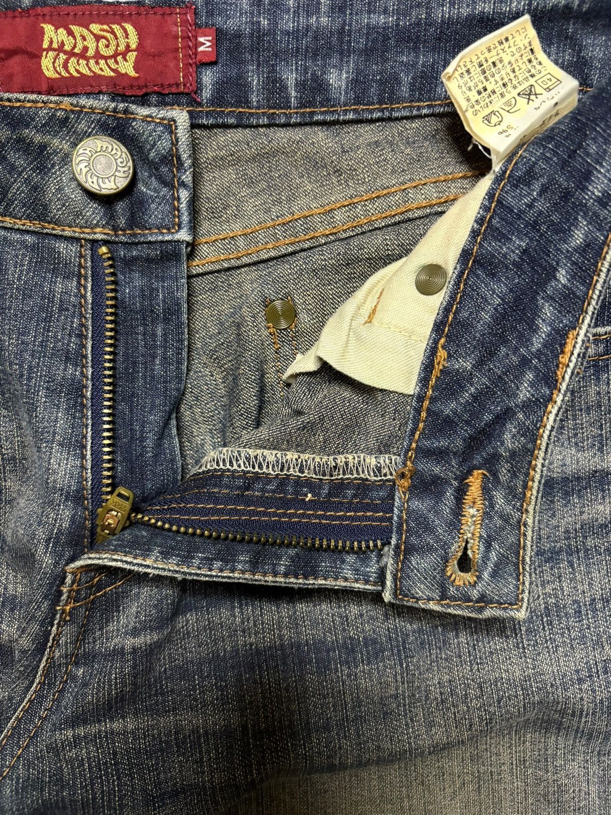 Japanese Brand Vintage Mash Mania *Japanese Wave* Mud Wash Flare Jeans Size 27" / US 4 / IT 40 - 9 Thumbnail