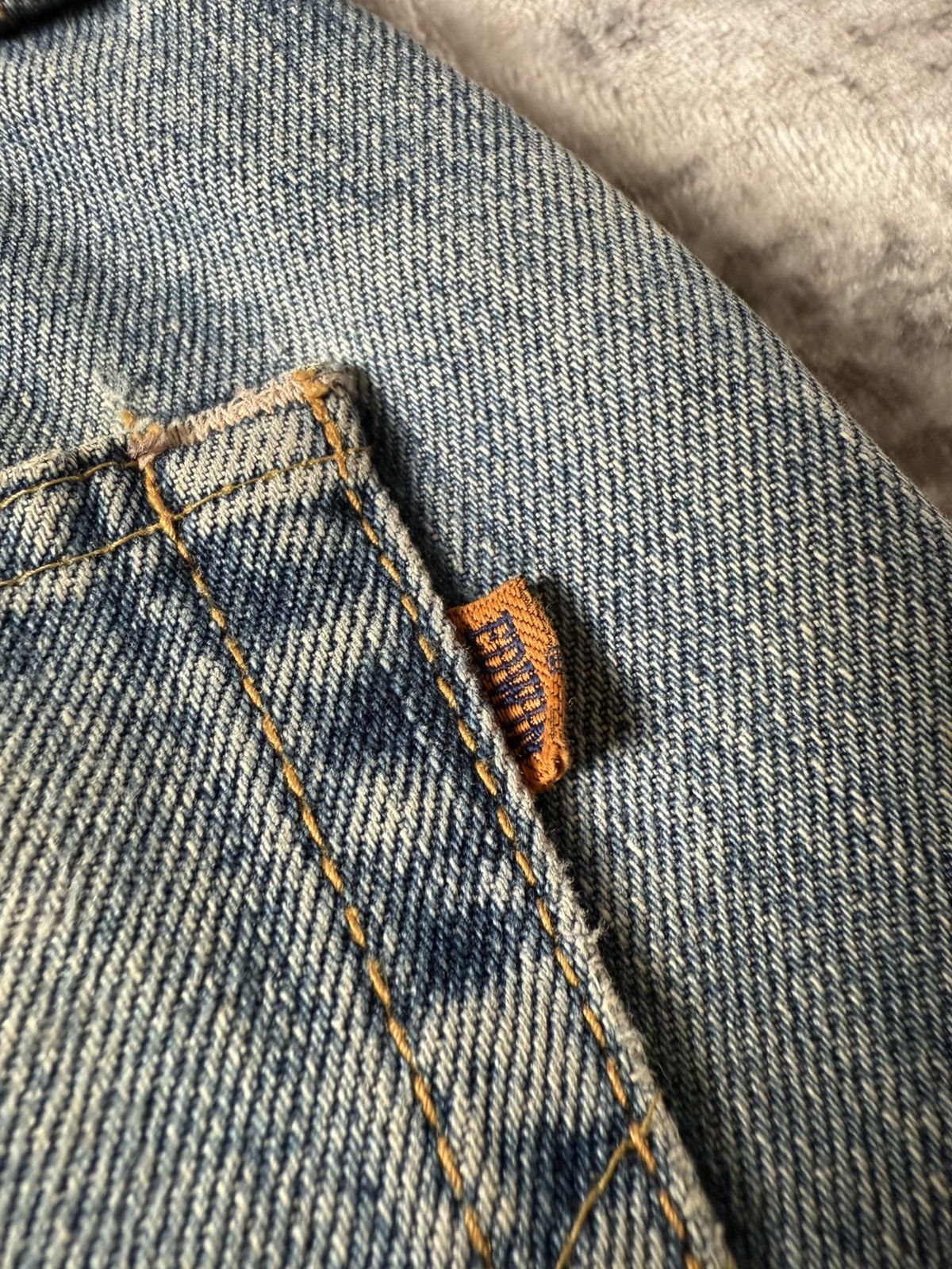 Japanese Brand Edwin 505 Trompe L’oeil Earthy Mud Dipped Selvedge Jeans Size US 34 / EU 50 - 21 Thumbnail