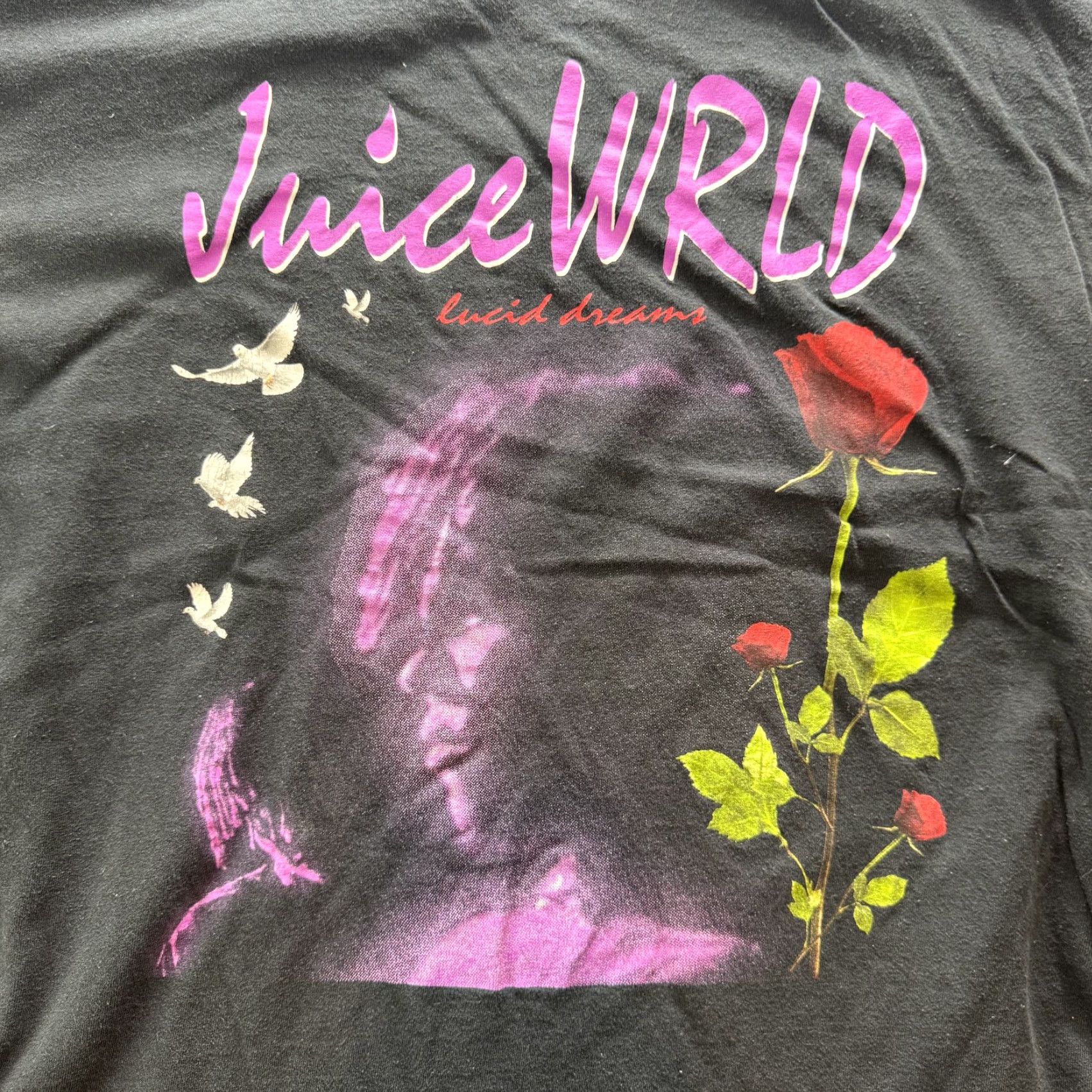 Vintage Juice WRLD Shirt Mens Large Graphic Tee Lucid Dreams 999 Club Rose Rap Hip Hop Size US L / EU 52-54 / 3 - 2 Thumbnail
