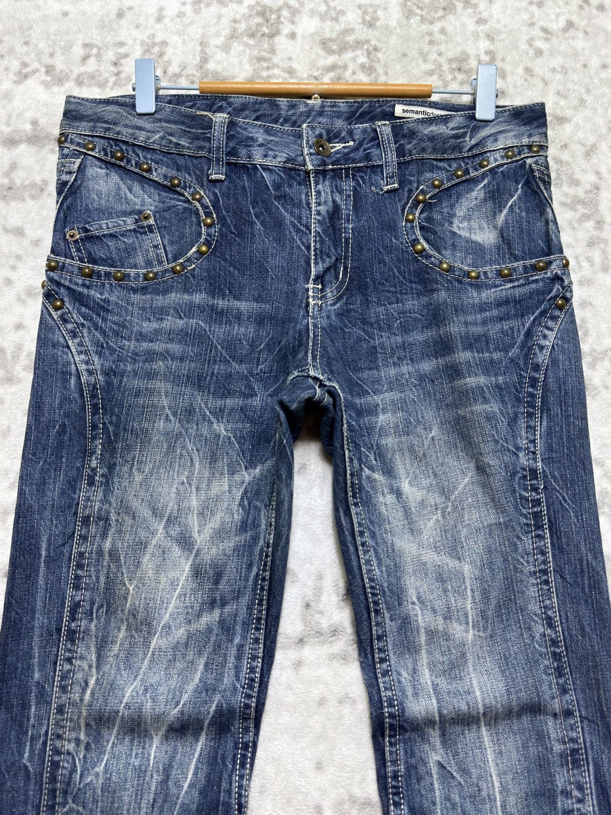 Hysteric Glamour Semantic Design Flare Y2K Punk Distressed Denim Studded Size US 32 / EU 48 - 3 Thumbnail
