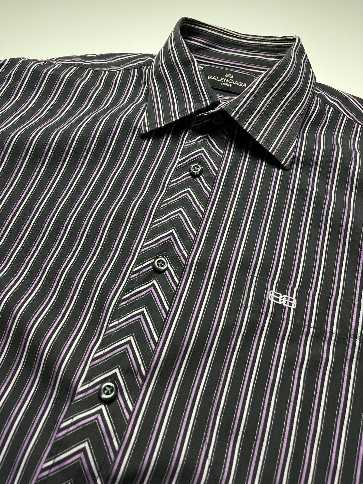 Balenciaga Vintage Balenciaga Long Sleeve Striped Shirt Size US L / EU 52-54 / 3 - 6 Thumbnail