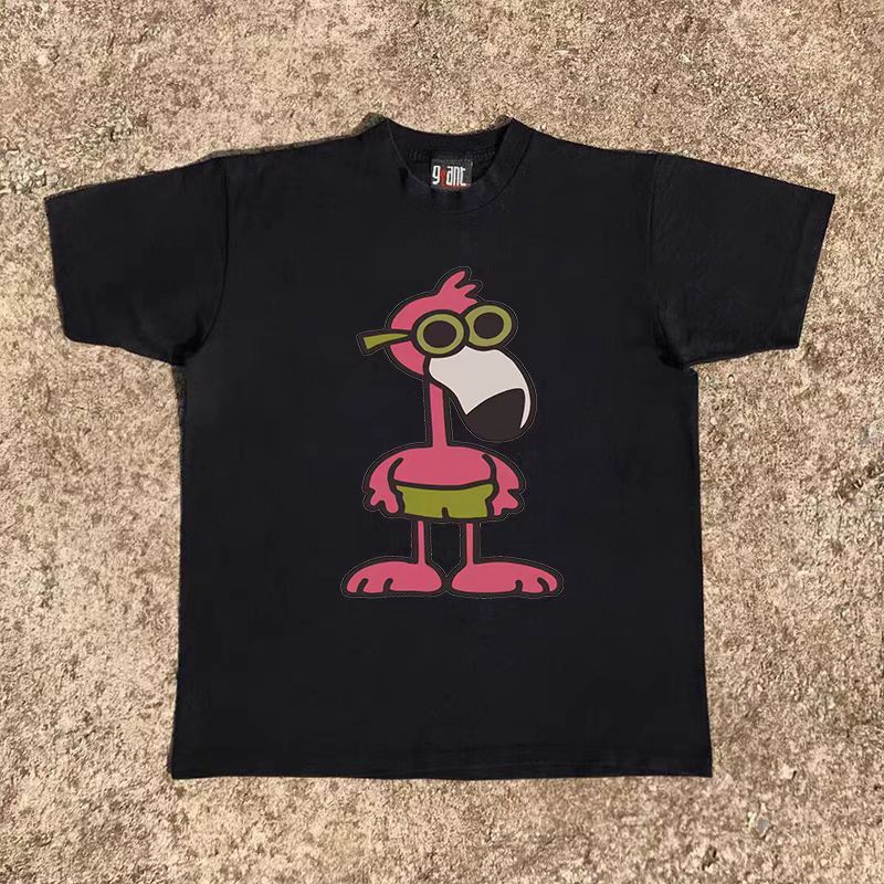 Vintage Flamingo print street washed retro loose t-shirt Size US M / EU 48-50 / 2 - 1 Thumbnail