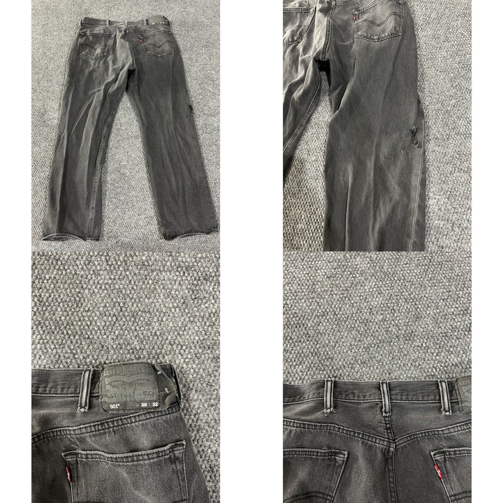 Levi's VINTAGE Levi's 501 Jeans Mens 36x29 Black Straight Button Fly Classic Denim Retro 90s - Levi's 501 Series Mens Jeans Size US 36 / EU 52 - 8 Thumbnail