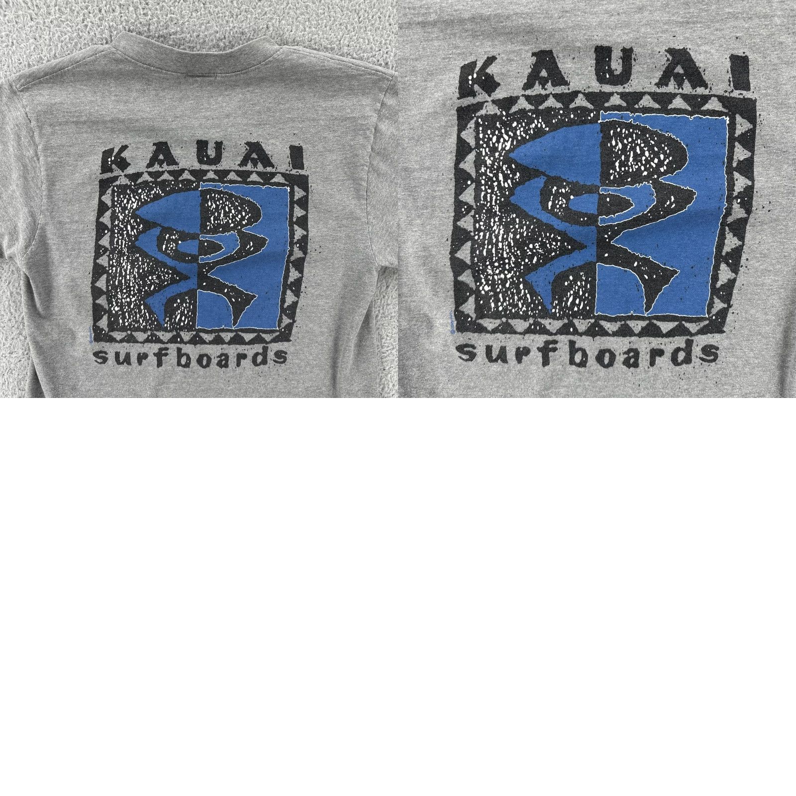 Vintage VINTAGE Crazy Shirts T-Shirt Mens S Gray Knit 100% Cotton Crew Neck Short Sleeve USA 90s Hawaiian Surfboards Stitch Boys? Size US S / EU 44-46 / 1 - 11 Thumbnail