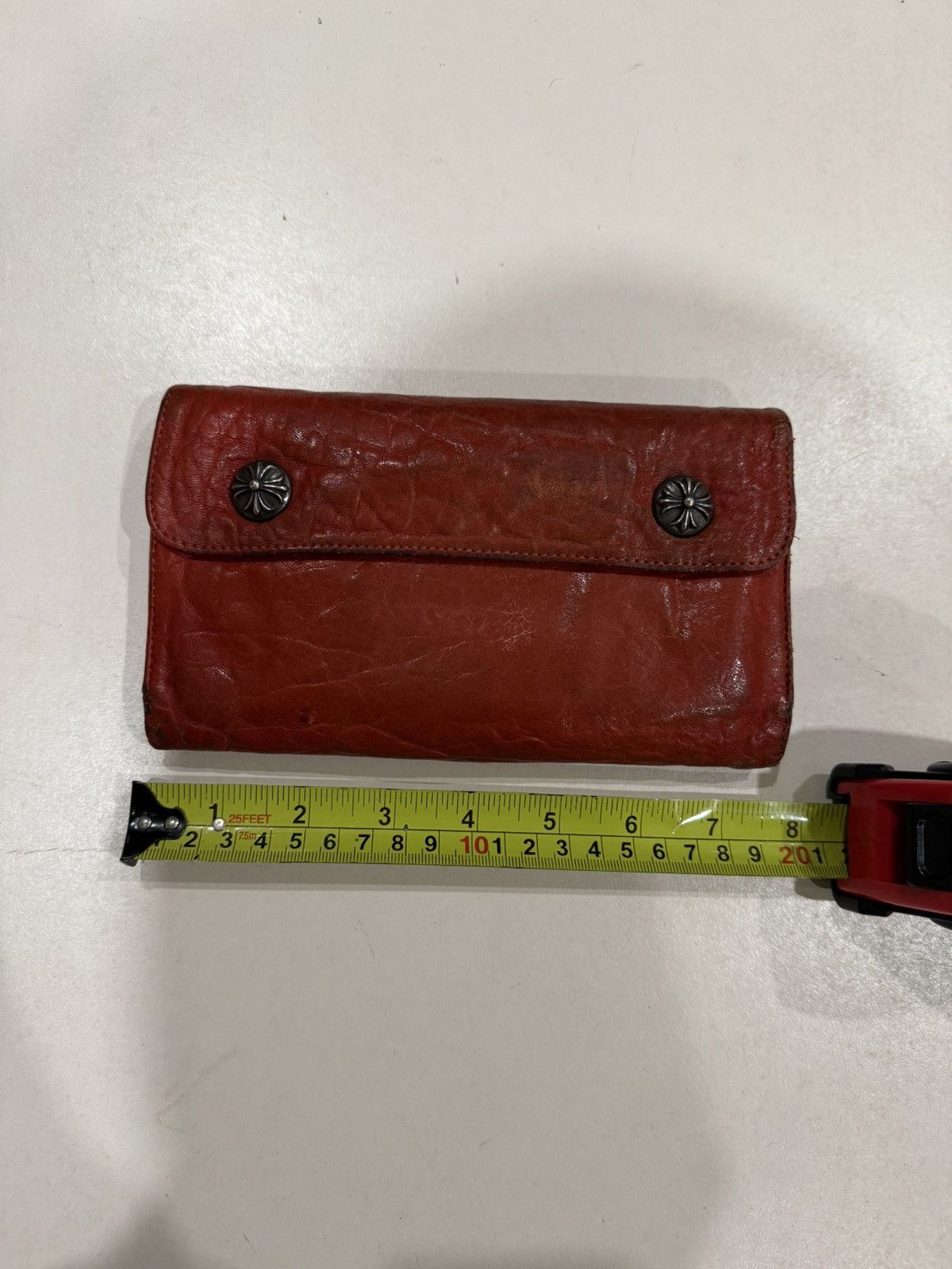 Chrome Hearts Chrome Hearts Wave Wallet Red Leather Silver Cross Snaps 925 Size ONE SIZE - 16 Thumbnail