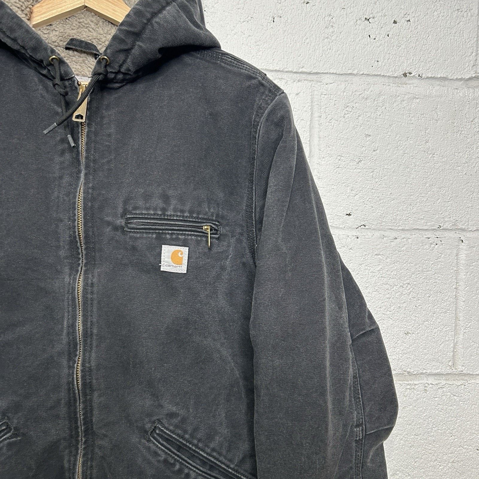 Carhartt Y2K Carhartt Sherpa-Lined Hooded Detroit Jacket “Black” Size L / US 10 / IT 46 - 3 Thumbnail