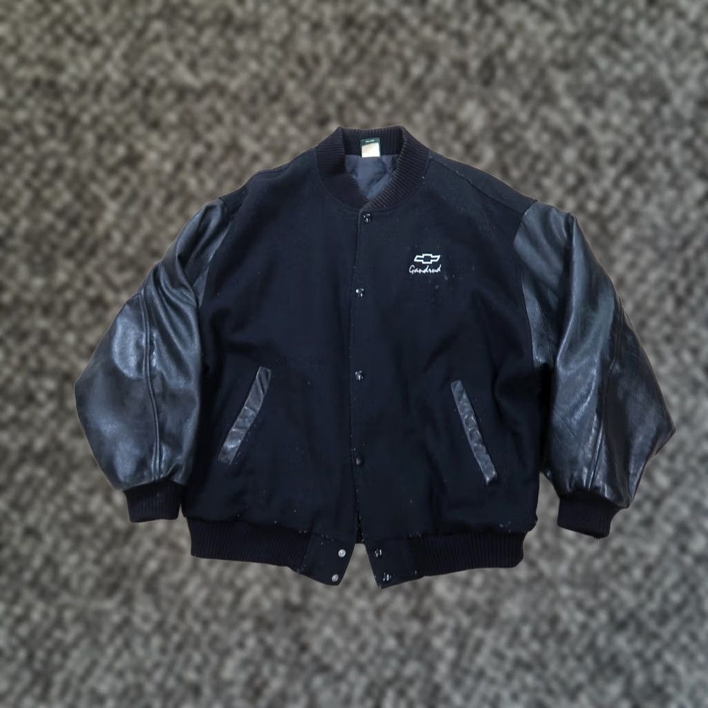 Vintage VINTAGE Varsity Jacket Black Leather Wool Body Jacket Men's XL MV Sport Size US XL / EU 56 / 4 - 1 Thumbnail