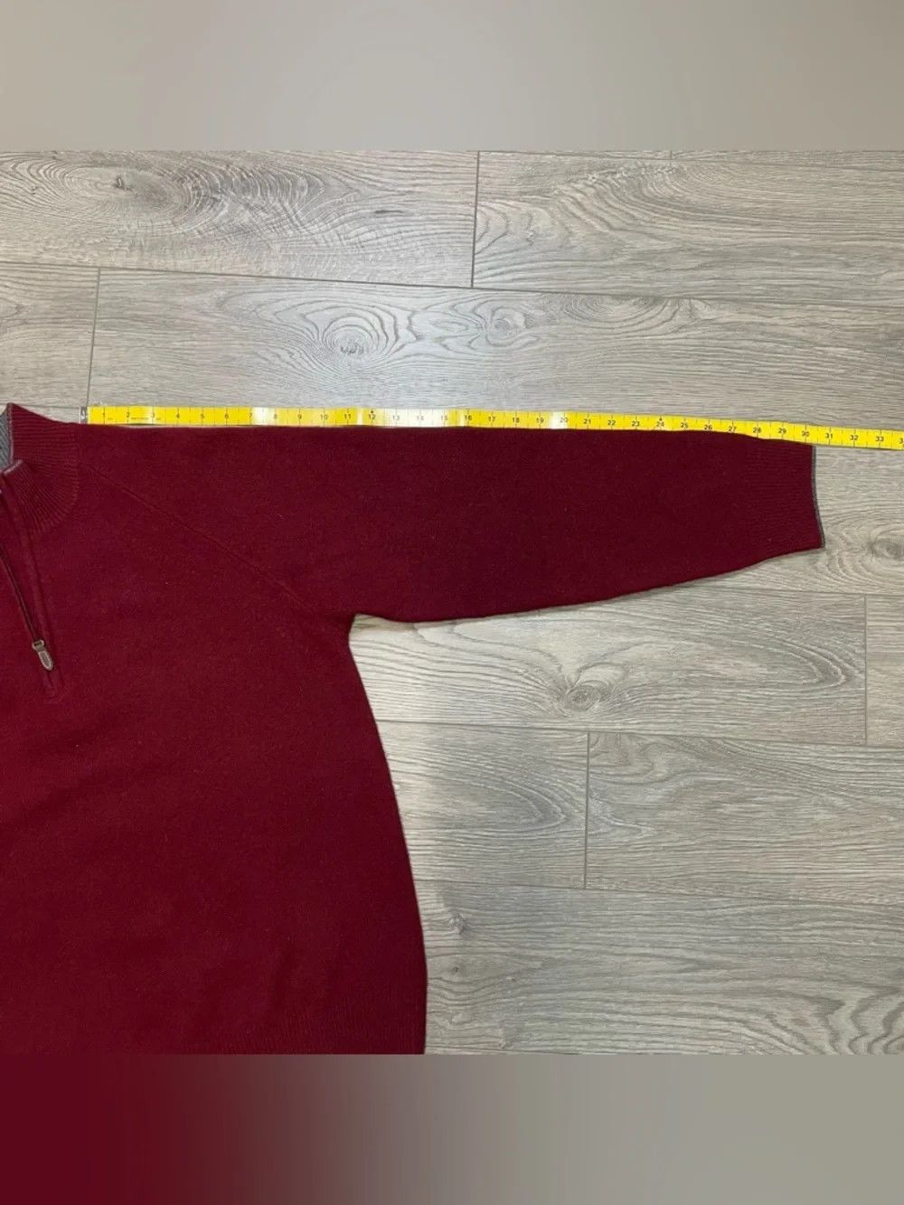 Harry Rosen Harry Rosen Cashmere Quarter Zip Pullover Sweater Burgundy Size US L / EU 52-54 / 3 - 8 Thumbnail