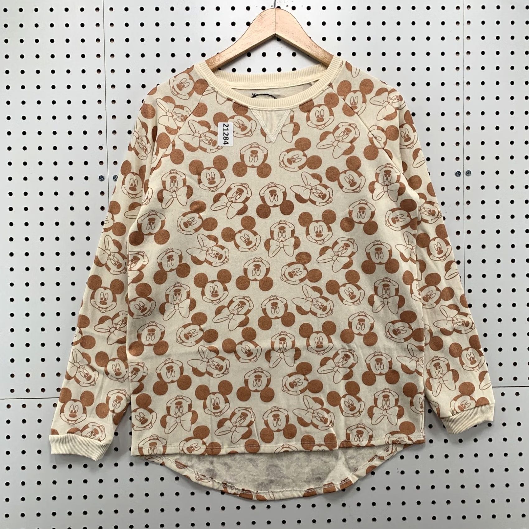 Disney Disney Mickey Mouse Shirt Womens Large Beige Long Sleeve All Over Print 20X26 Size L / US 10 / IT 46 - 2 Thumbnail