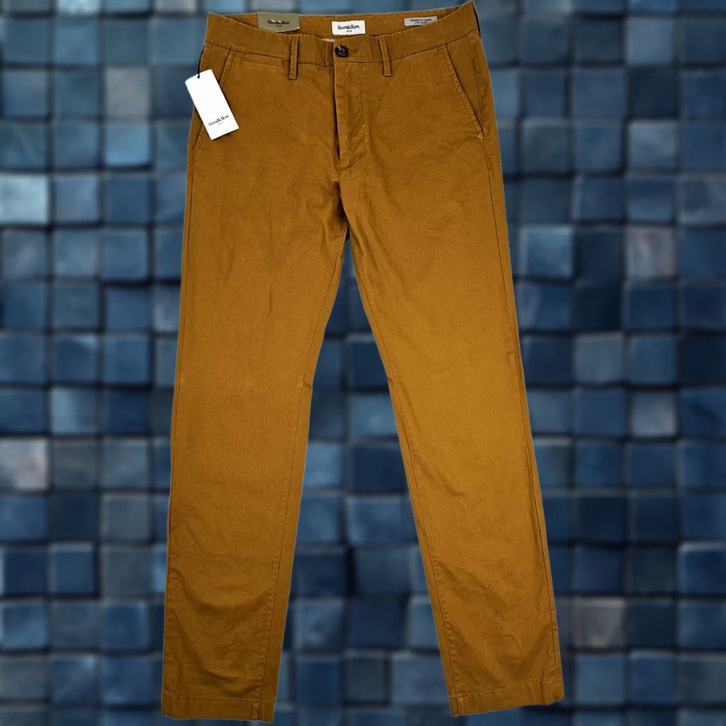 Vintage GODFELLOW & CO Skinny Fit Chino Pants Men 32x32 Mustard Brown NWT Slim Hip & Thigh Flat Front Casual Everyday Size US 32 / EU 48 - 1 Thumbnail