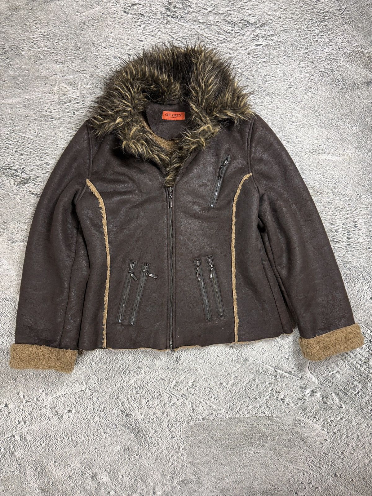 Vintage Chevirex vintage faux fur jacket brown coat Size S / US 4 / IT 40 - 1 Thumbnail