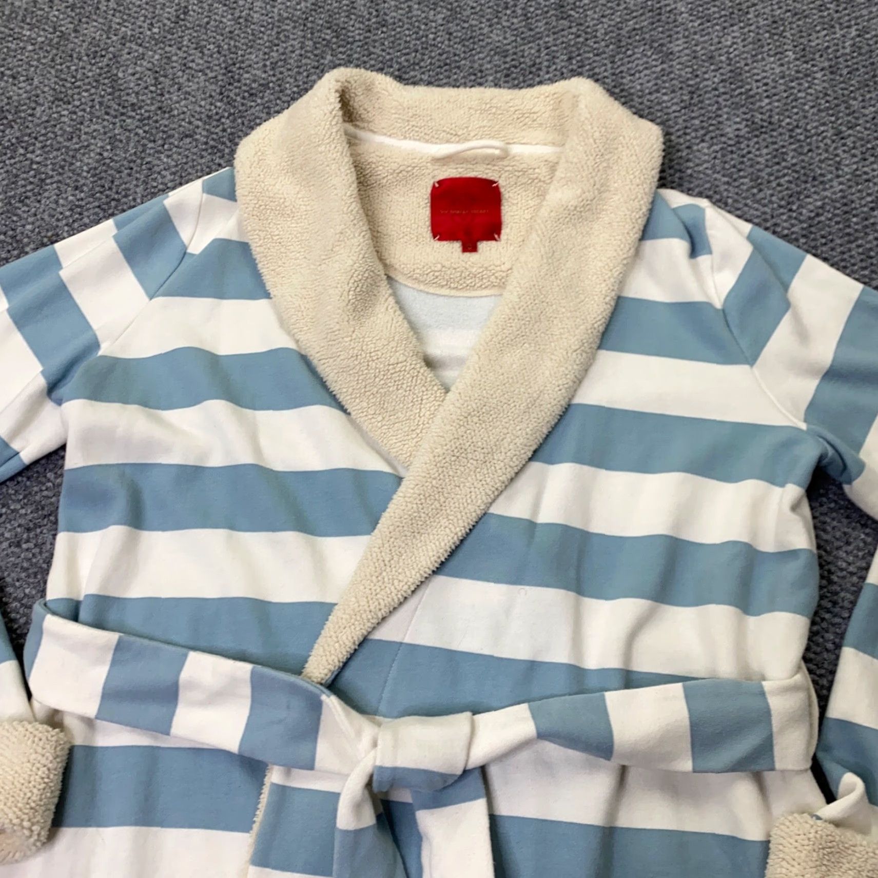 Victoria's Secret Victoria's Secret Womens Robe Striped BLUE Medium Cozy Plush Pockets Shirt? Size ONE SIZE - 2 Thumbnail