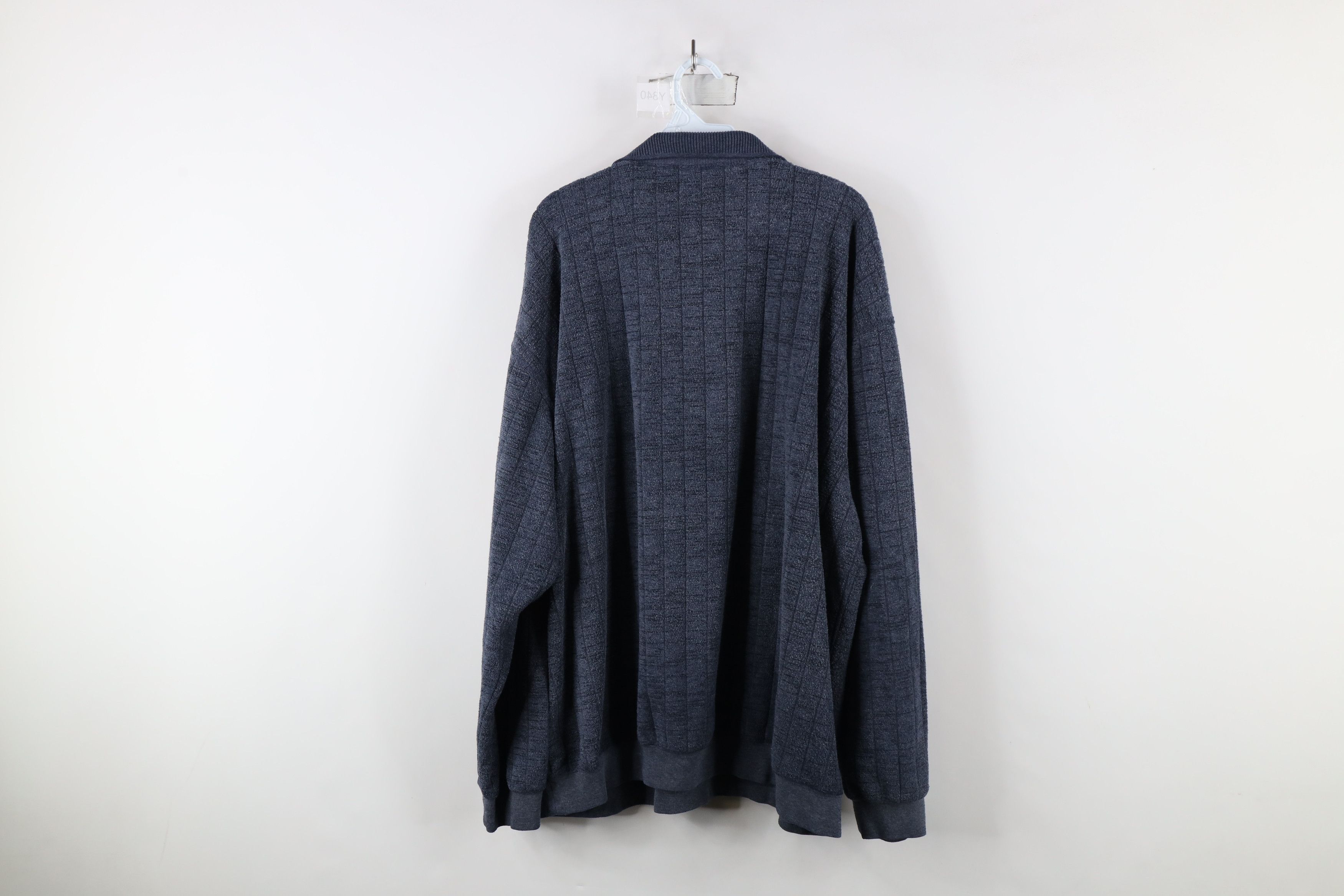 Vintage Vintage 90s Streetwear Fleece Collared Pullover Sweater Blue Size US XXL / EU 58 / 5 - 10 Thumbnail