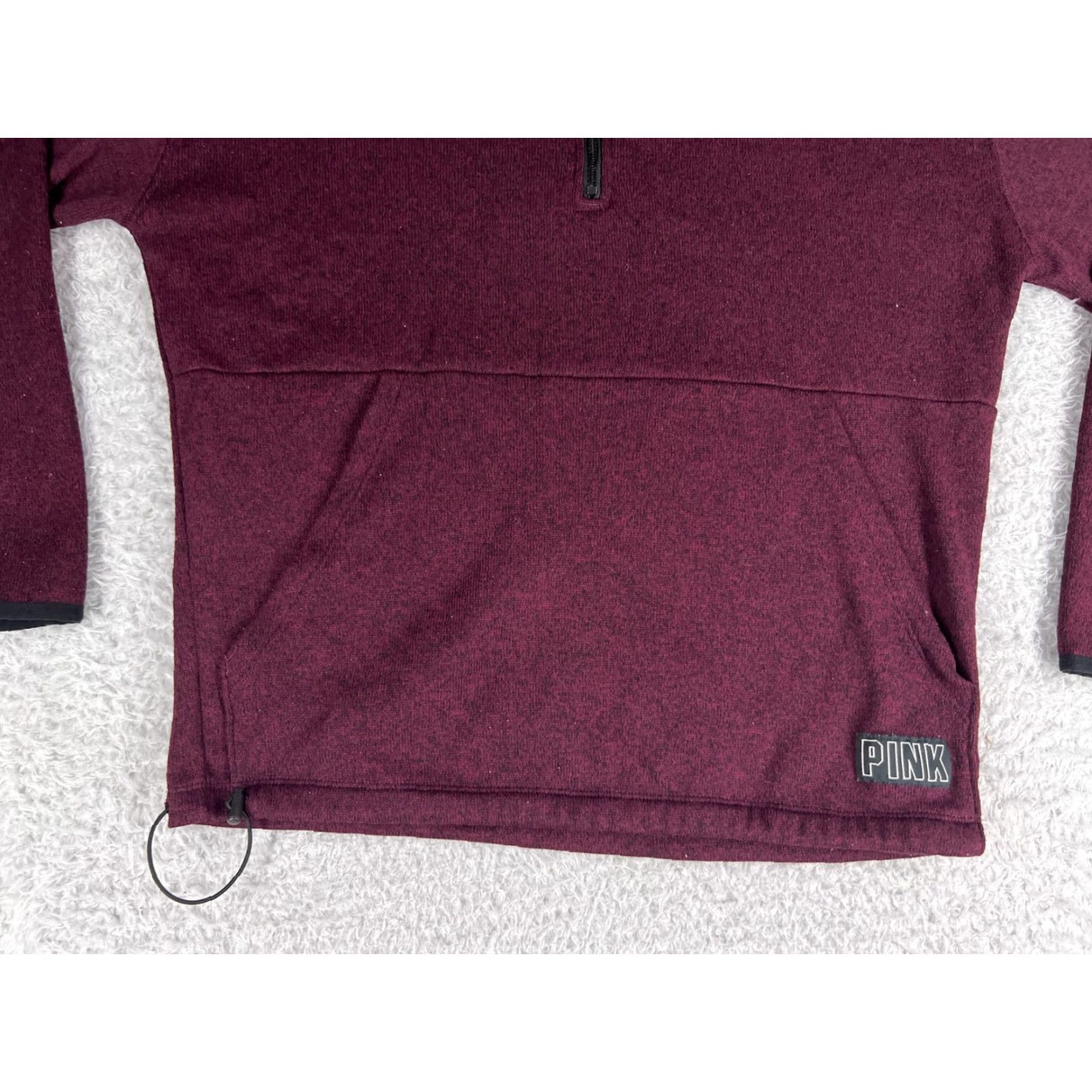Pinko PINK Jacket Womens Small Burgundy 1/4 Zip Knit 100% Polyester Size S / US 4 / IT 40 - 6 Thumbnail