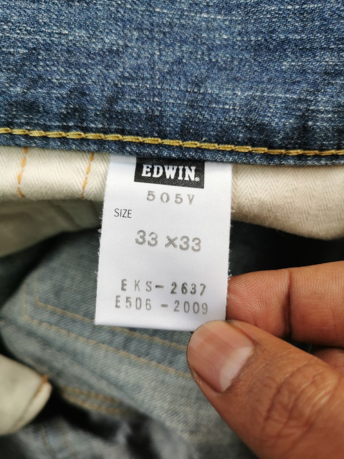 Edwin × Salvage × Vintage Edwin New Vintage Orange Selvedge Jeans (LG31) Size US 35 - 10 Thumbnail
