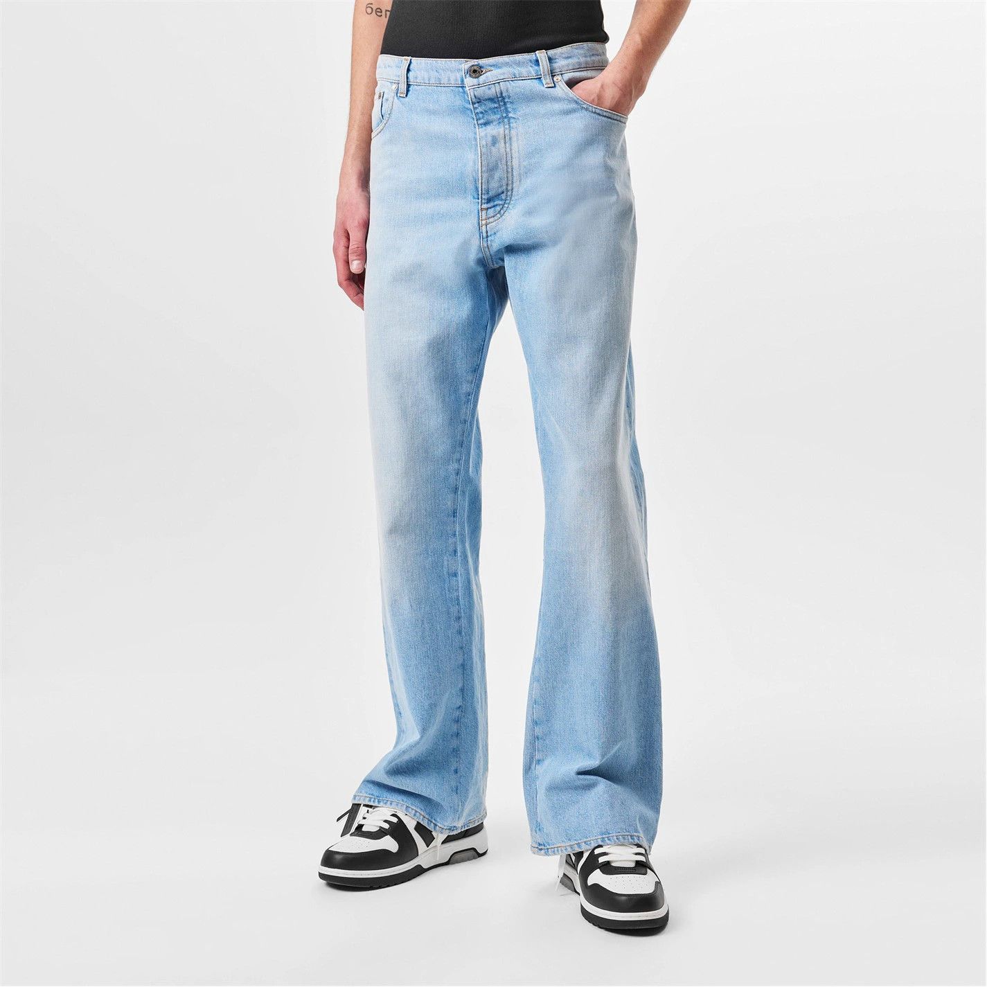 Off-White o1g2r1mq0326 Diag Relax Relaxed Straight Leg Jeans in Blue Size US 32 / EU 48 - 3 Thumbnail
