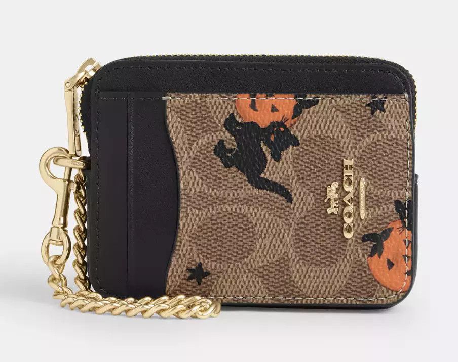 Coach Zip Card Case In Signature Canvas With Halloween CW886 Size ONE SIZE - 5 Thumbnail