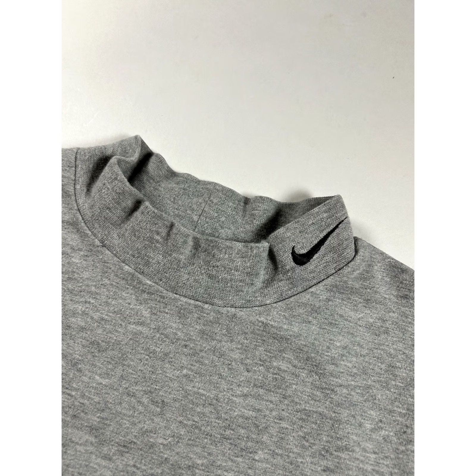Nike VINTAGE 00s Nike Swoosh Embroidered Mock Neck Long Sleeve Shirt Small Blue Size US S / EU 44-46 / 1 - 3 Thumbnail