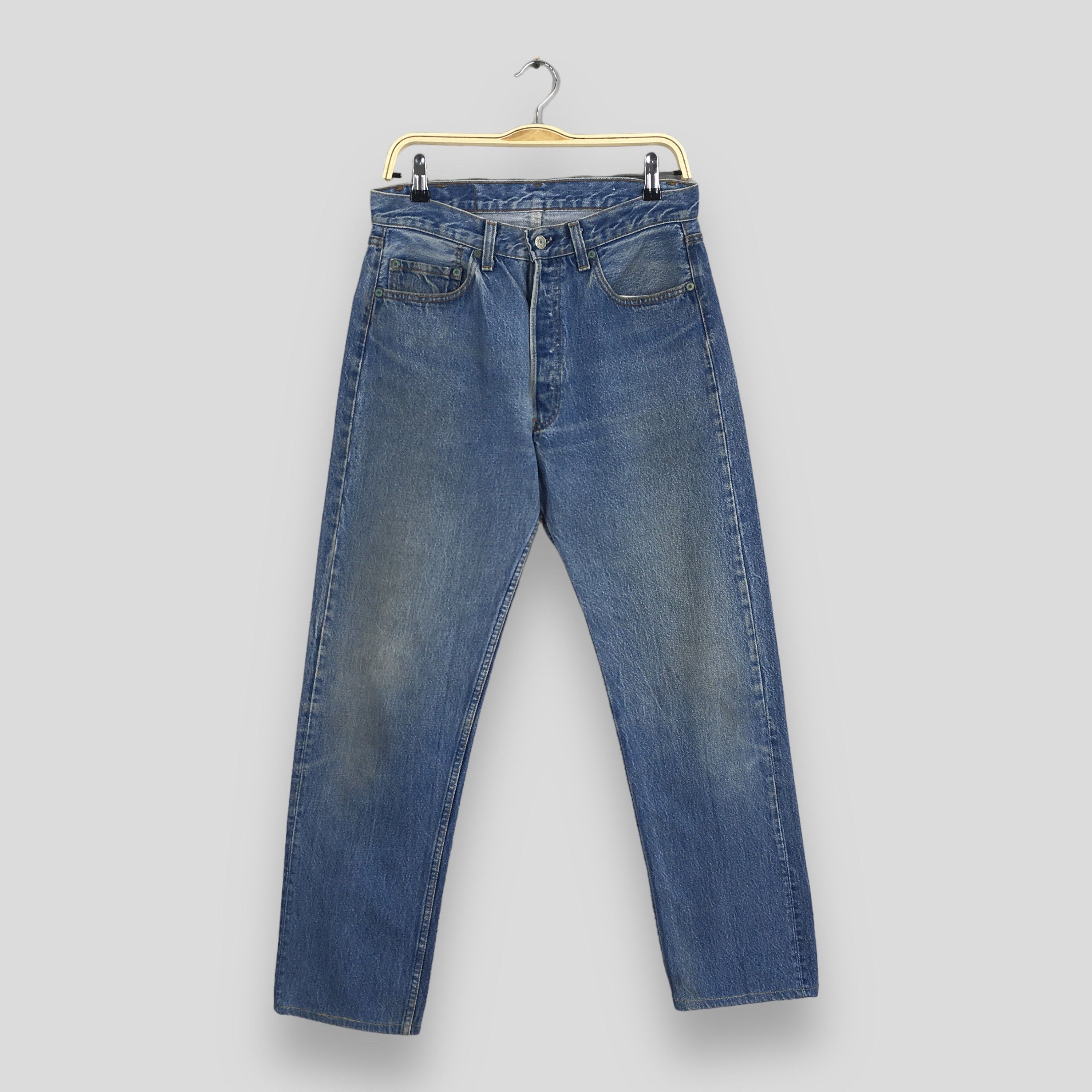 image of Size 29X28.5 Vintage 80's Levi's 501 Faded Blue Jeans, Men's