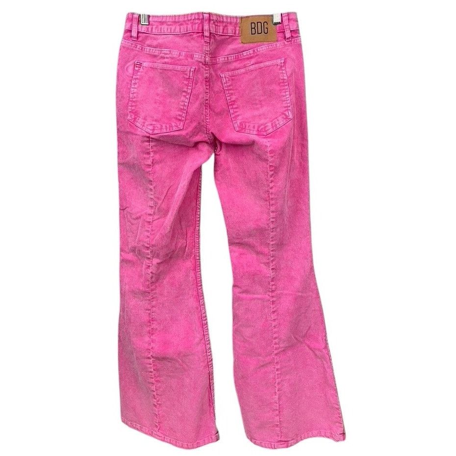 Bdg Low Rise Barbie Pink Corduroy Pants Womens (27) Flare Size 27" / US 4 / IT 40 - 2 Thumbnail