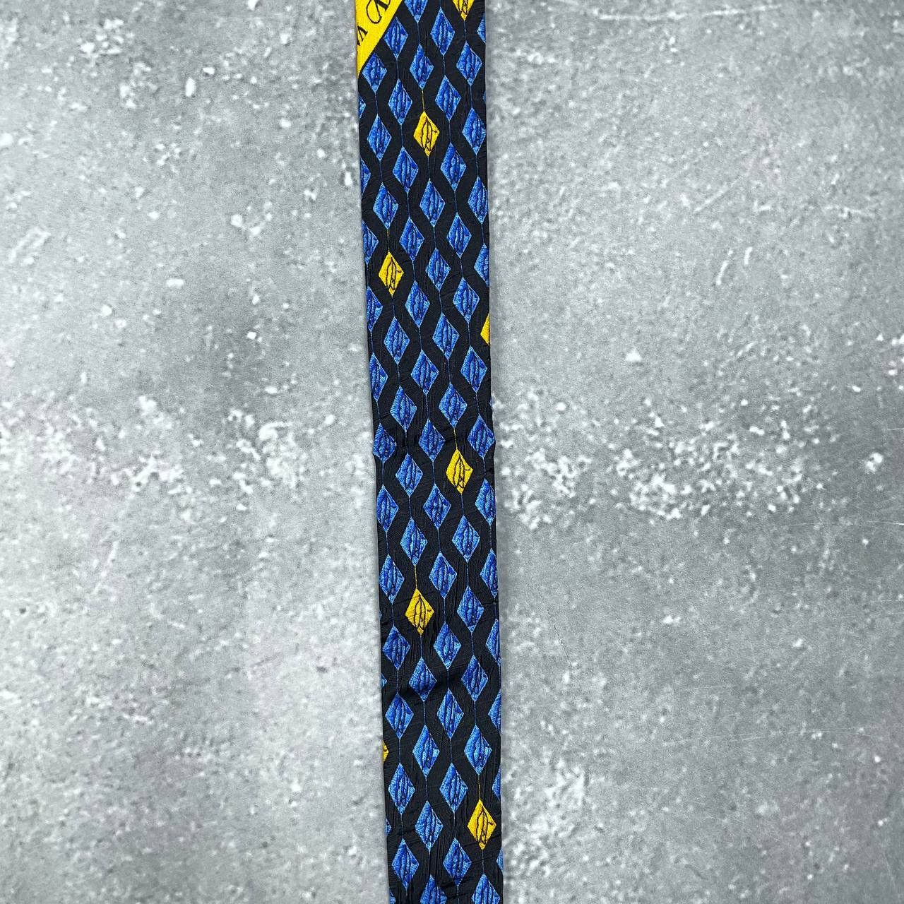 Valentino Vintage Valentino Cravatte Silk Tie Blue/ Yellow Size ONE SIZE - 8 Thumbnail