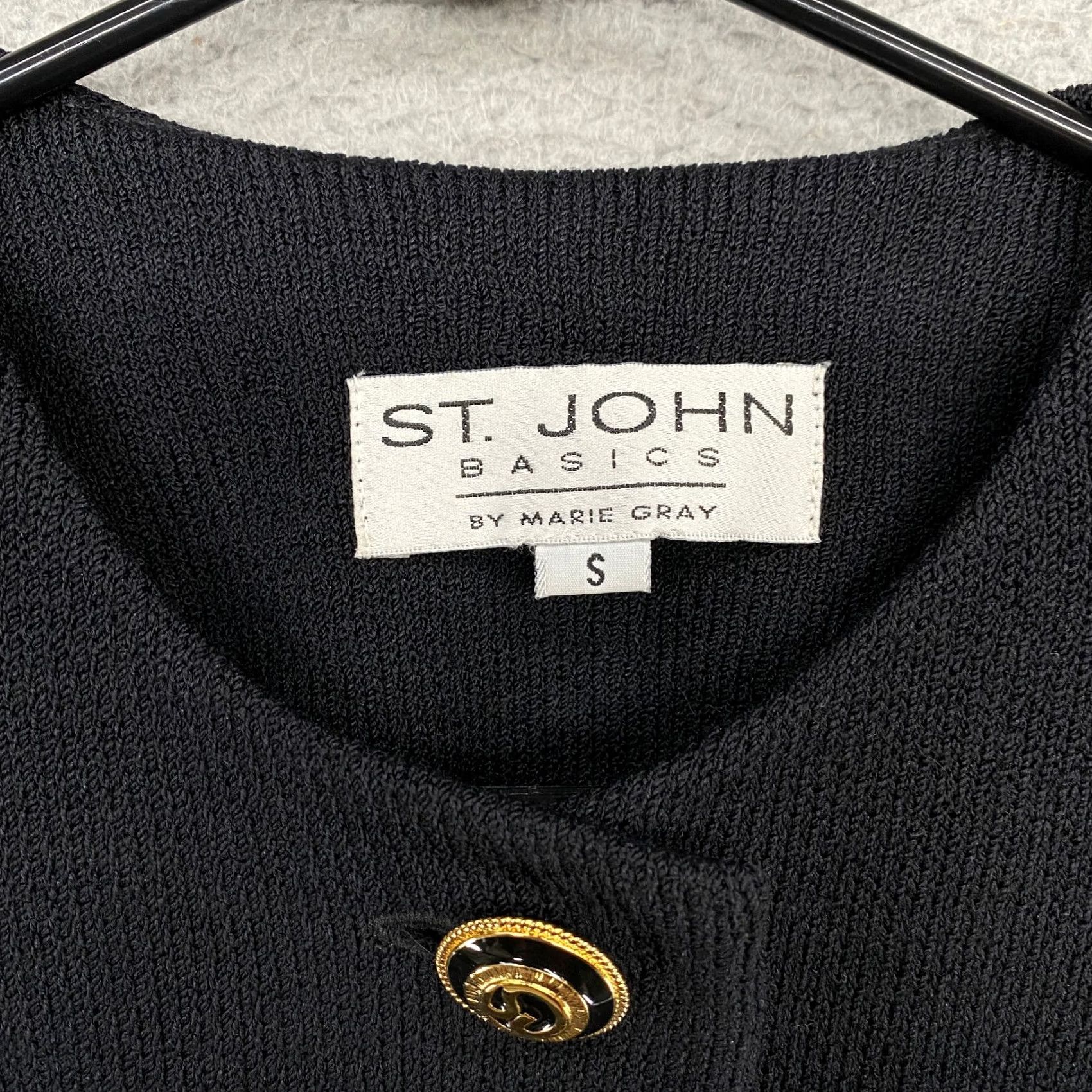 St. John St John Santana Knit Jacket Womens Small Black Gold Luxury Slit Size S / US 4 / IT 40 - 5 Thumbnail