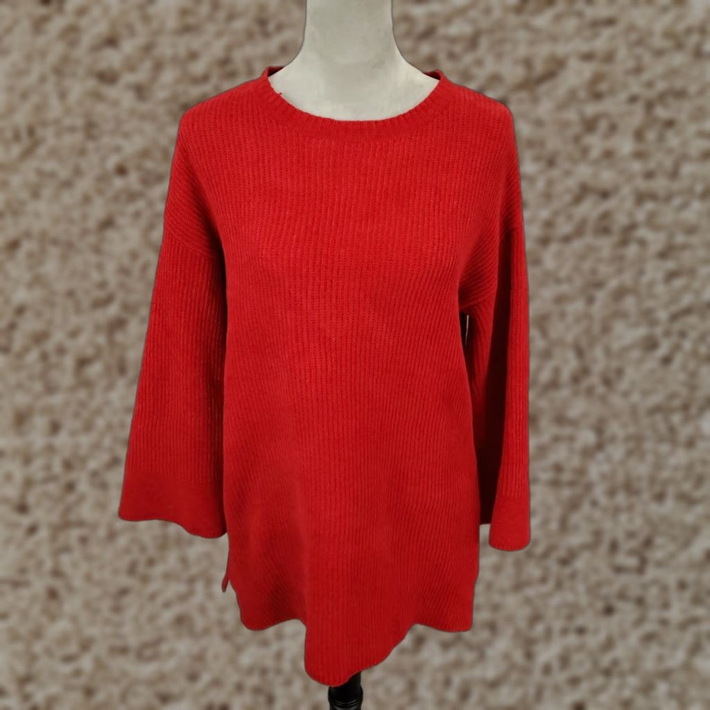 Eileen Fisher Eileen Fisher Sweater Women XS Red Solid Knit Long Sleeve Pullover V-Neck Casual Womens Size XS / US 0-2 / IT 36-38 - 1 Thumbnail