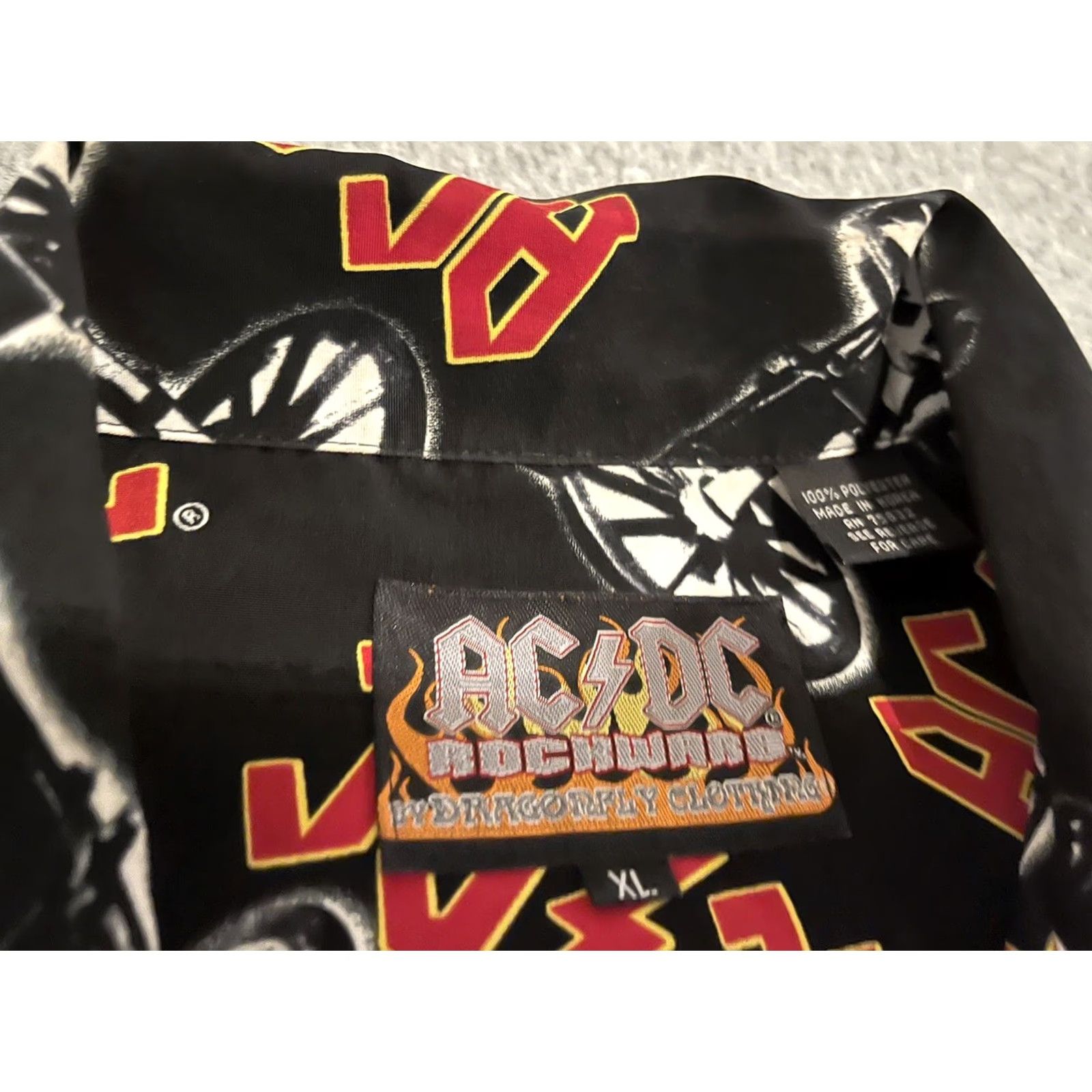 Vintage Dragonfly Shirt Button-Up AC/DC Rockware Vintage Black XL Mens Size US XL / EU 56 / 4 - 2 Thumbnail
