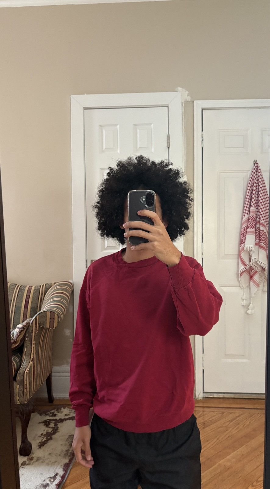 Fruit Of The Loom vintage maroon sweatshirt Size US XL / EU 56 / 4 - 2 Thumbnail