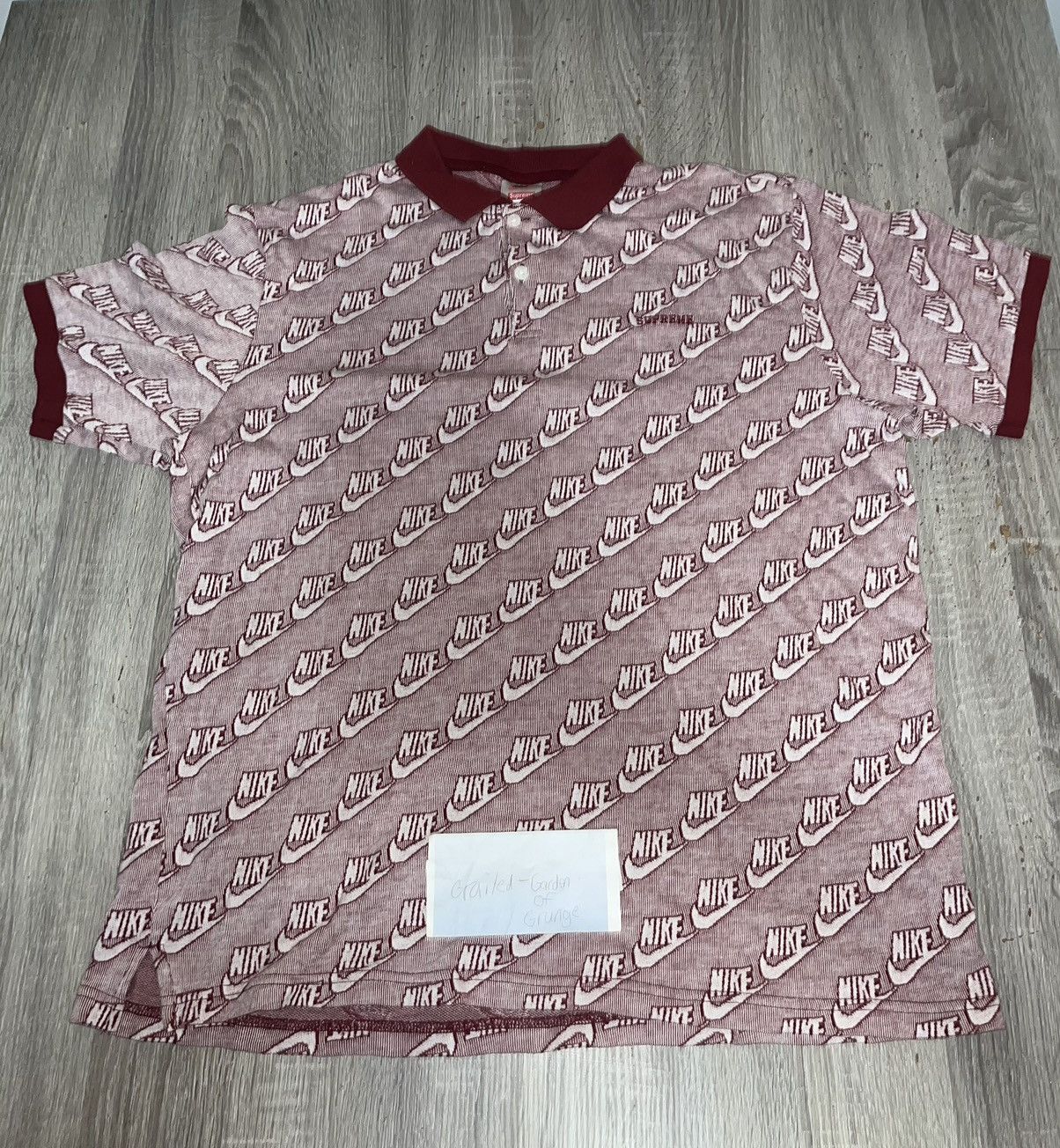Nike × Supreme Supreme Nike Jacquard Polo Burgundy Red | Grailed