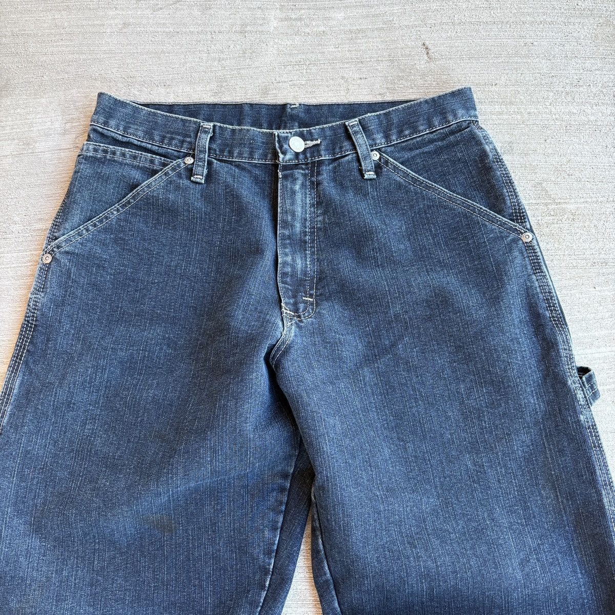 Vintage 2000s Wrangler Carpenter Dark Wash Denim Jeans Size US 31 - 2 Thumbnail