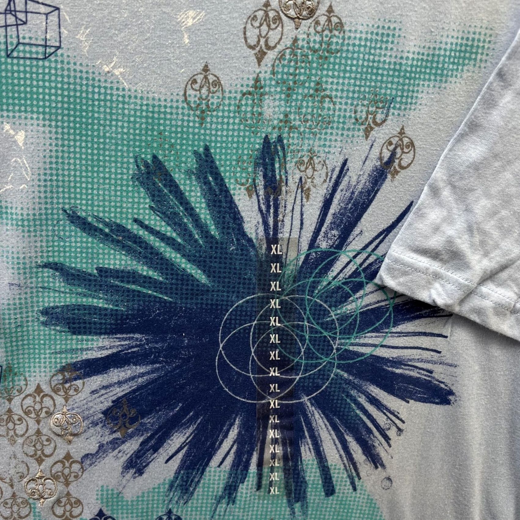 DKNY DKNY Jeans Shirt Mens XL Blue Abstract Graphic Tee Tagless Cotton Crewneck T-Shirt Graphic Print Size US XL / EU 56 / 4 - 7 Thumbnail