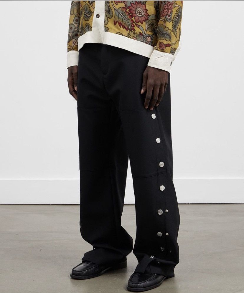 【NAMACHEKO】TUUWA TROUSERS Namacheko Black Wool Tuuwa Trousers Namacheko