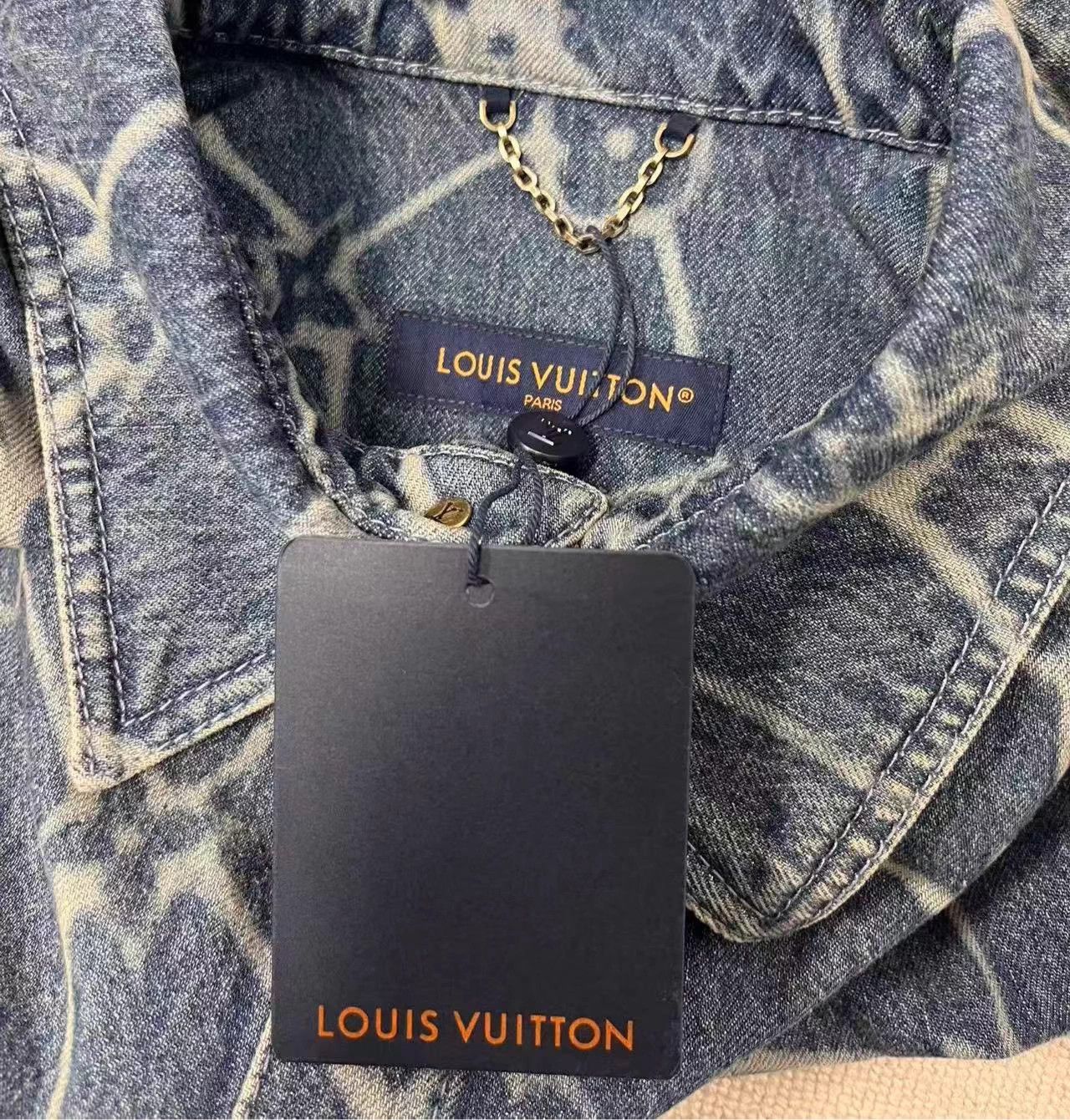 Louis Vuitton LV Denim Button-Front Shirt Men's Blue 5L New Size US XXL / EU 58 / 5 - 4 Thumbnail