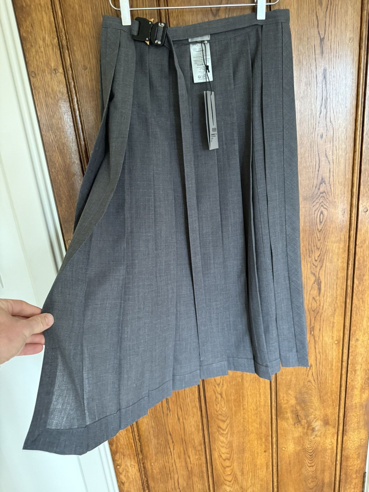 Dior $3.9k FW23 Dior buckle belt kilt skirt Kim Jones grey grail Size ONE SIZE - 12 Thumbnail