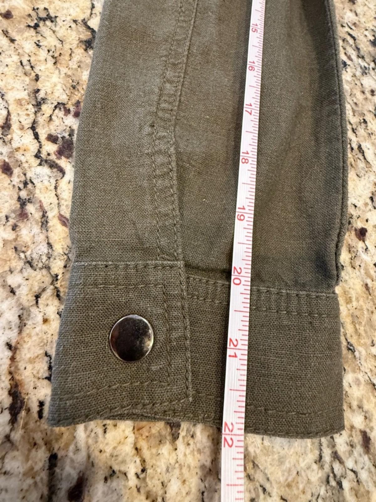 Gap Gap army green linen viscose lightweight moto jacket SZ SM Size S / US 4 / IT 40 - 9 Thumbnail