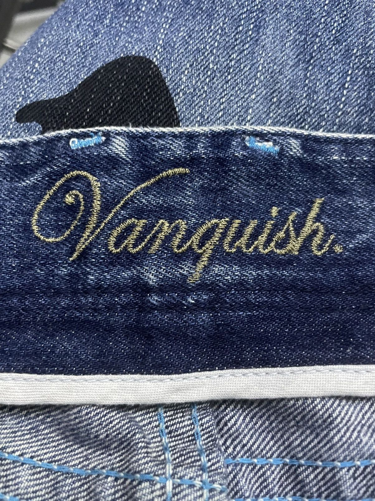 GOSTAR DE FUGA × Vanquish × semanticdesign Vanquish Japan Crossed Whiskers Blue Wash Rockstars Jeans Size US 34 / EU 50 - 16 Thumbnail